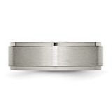 Chisel Titanium Brushed Center 7mm Ridged Edge Band - TB-5FE542DE-4856