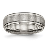 Chisel Titanium Brushed Center 7mm Ridged Edge Band - TB-7CE8A34A-5170