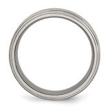 Chisel Titanium Brushed Center 8mm Double Step Ridged Edge Band - TB-257114B6-1300