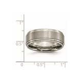 Chisel Titanium Brushed Center 8mm Double Step Ridged Edge Band - TB-257114B6-1300