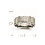 Chisel Titanium Brushed Center 8mm Ridged Edge Band - TB-084CD33A-6866