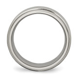 Chisel Titanium Brushed Center 8mm Ridged Edge Band - TB-383E4547-2314