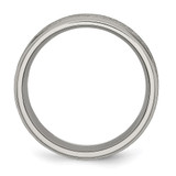 Chisel Titanium Brushed Center 8mm Ridged Edge Band - TB-B1ABA461-7813