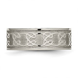 Chisel Titanium Brushed Center 8mm Scroll Design Band - TB-37DD97BB-6220