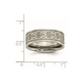 Chisel Titanium Brushed Center 8mm Scroll Design Band - TB-A8EA2C4A-8395