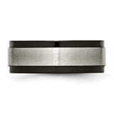 Chisel Titanium Brushed Center Black IP-plated 8mm Beveled Edge Band - TB-0AAFB84A-3994