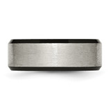Chisel Titanium Brushed Center Black IP-plated 8mm Beveled Edge Band - TB-477F8AEB-7785