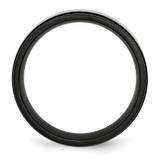Chisel Titanium Brushed Center Black IP-plated 8mm Beveled Edge Band - TB-ABA02A25-9377