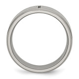 Chisel Titanium Brushed Center Cross 8mm Ridged Edge Band - TB-507EA460-7907