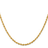 14K 22 Inch 2.75mm Diamond-cut Quadruple Rope Lobster Clasp Chain