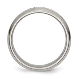Chisel Titanium Brushed Center Cross Design 6mm Beveled Edge Band - TB-BF18942B-4887