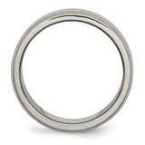 Chisel Titanium Brushed Center Cross Design 8mm Beveled Edge Band - TB-454DF5D3-8171