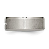 Chisel Titanium Brushed Center Cross Design 8mm Beveled Edge Band - TB-CC6FB18A-7206