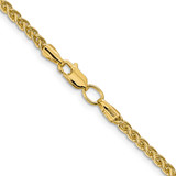 14K 22 inch 2.75mm Semi-Solid Wheat with Lobster Clasp Chain
