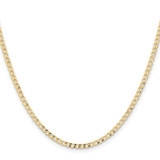 14K 22 inch 2.85mm Semi-Solid Curb with Lobster Clasp Chain