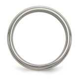 Chisel Titanium Brushed Center with 14k Gold Inlay 8mm Ridged Edge Band - TB-8E8D1135-4629
