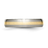 Chisel Titanium Brushed with 14k Gold Inlay 5mm Band - TB-11C7BABD-5221