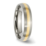 Chisel Titanium Brushed with 14k Gold Inlay 5mm Band - TB-11C7BABD-5221