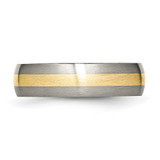 Chisel Titanium Brushed with 14k Gold Inlay 6mm Band - TB-FCD84BD2-1459