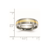Chisel Titanium Brushed with 14k Gold Inlay 6mm Band - TB-FCD84BD2-1459