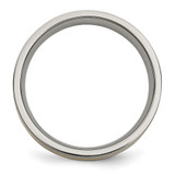 Chisel Titanium Brushed with 14k Gold Inlay 6mm Flat Band - TB-309C932A-2494
