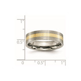 Chisel Titanium Brushed with 14k Gold Inlay 6mm Flat Band - TB-3BAF6000-4765