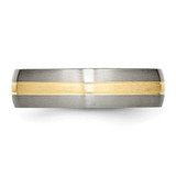 Chisel Titanium Brushed with 14k Gold Inlay 6mm Grooved Band - TB-62876357-3455
