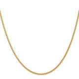 14K 22 inch 2mm Semi-Solid Wheat with Lobster Clasp Chain