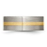 Chisel Titanium Brushed with 14k Gold Inlay 8mm Flat Band - TB-B4DC974D-7822