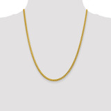 14K 22 inch 3.1mm Semi-Solid Diamond-cut Wheat with Lobster Clasp Chain