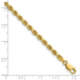 14K 22 inch 3.25mm Diamond-cut Rope with Lobster Clasp Chain