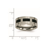 Chisel Titanium Brushed with Black Rubber 8mm Flat Band - TB-F6BD65E9-3465