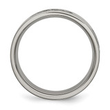 Chisel Titanium Brushed with Black Rubber Design 7mm Ridged Edge Band - TB-44B353A6-5809