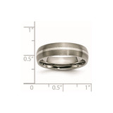 Chisel Titanium Brushed with Sterling Silver Inlay 6mm Band - TB-2C546BD9-6906