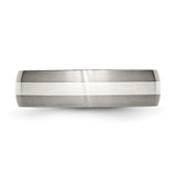 Chisel Titanium Brushed with Sterling Silver Inlay 6mm Band - TB-833D3B58-6786