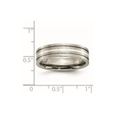 Chisel Titanium Brushed with Sterling Silver Inlay 6mm Grooved Band - TB-EE83554C-4088