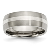 Chisel Titanium Brushed with Sterling Silver Inlay 8mm Band - TB-9F5C69A6-1724