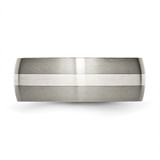Chisel Titanium Brushed with Sterling Silver Inlay 8mm Band - TB-ABACB2C8-7604
