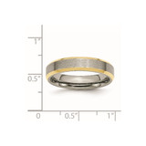 Chisel Titanium Brushed Yellow IP-plated 5mm Beveled Edge Band - TB-915AE495-8735