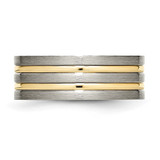 Chisel Titanium Brushed Yellow IP-plated 8mm Grooved Band - TB-2E61194D-1177