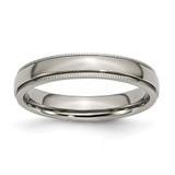 Chisel Titanium Polished 4mm Grooved and Beaded Edge Band - TB-48856106-3145