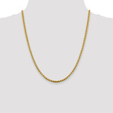 14K 22 inch 3.6mm Semi-Solid Round Box with Lobster Clasp Chain