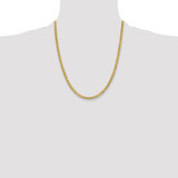 14K 22 inch 3.7mm Lightweight Flat Cuban with Lobster Clasp Chain