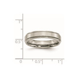 Chisel Titanium Polished 5mm Ridged Edge Band - TB-8938B24F-4416