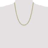 14K 22 inch 3.9mm Semi-Solid with Rhodium Pav‚ Figaro with Lobster Clasp Chain