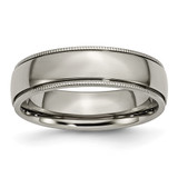 Chisel Titanium Polished 6mm Grooved and Beaded Edge Band - TB-183B6759-2550