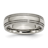 Chisel Titanium Polished 6mm Grooved and Beaded Edge Band - TB-BEECC4E0-1913