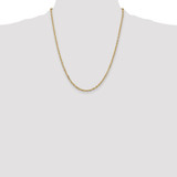 14K 22 inch 3mm Diamond-cut Round Open Link Cable with Lobster Clasp Chain