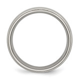 Chisel Titanium Polished 6mm Ridged Edge Band - TB-024E977E-5659