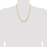 14K 22 inch 4.25mm Diamond-cut Rope with Lobster Clasp Chain